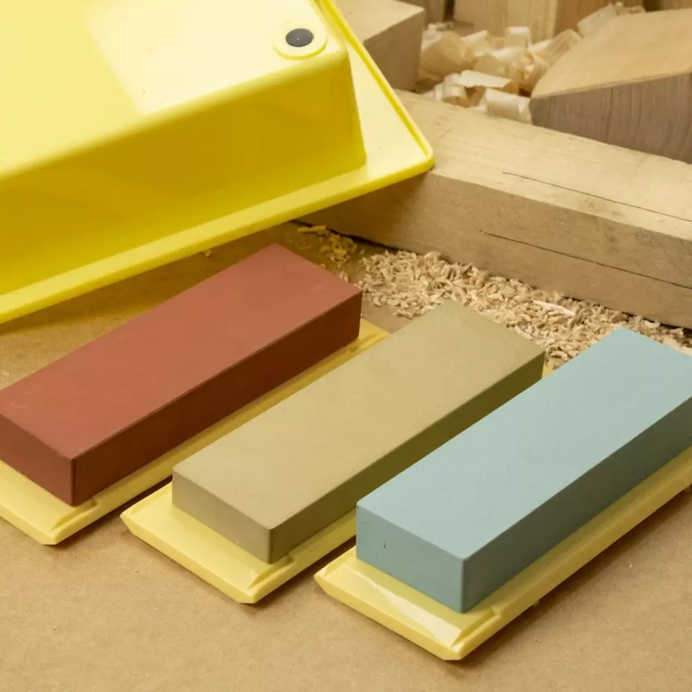 SK11 Japanese Sharpening Stone Set with Tray Korn 220, 1000, and 3000