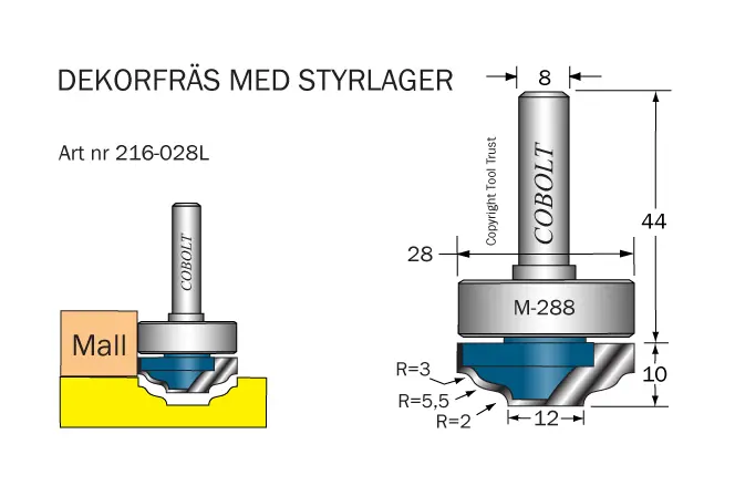 Dekorfräs m lager M-288 Cobolt®