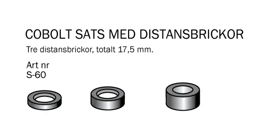 Sats 3 st Distanser D=16mm Cobolt®