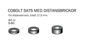Sats 3 st Distanser D=16mm Cobolt®