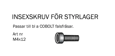 Insexskruv M4x12mm till falsfräsar Cobolt®