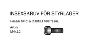 Insexskruv M4x12mm till falsfräsar Cobolt®
