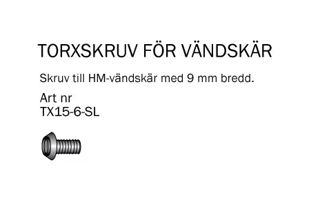 Skruv Torx 15, Dim 6x4x6 mm Cobolt®