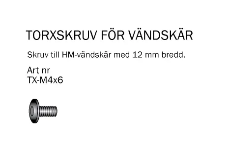 Skruv Torx Dim M4x6 mm Cobolt®