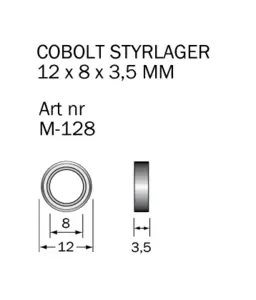 M-128 Kullager 12 x 8 x 3.5 mm Cobolt®