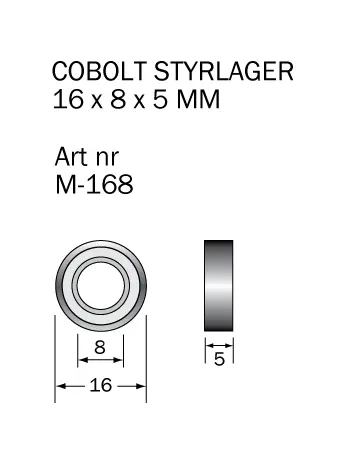 M-168 Kullager 16 x 8 x 5 mm Cobolt®