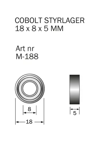 M-188 Kullager 18 x 8 x 5 mm Cobolt®