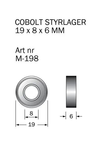 M-198 Kullager 19 x 8 x 6 mm Cobolt®