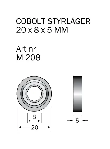M-208 Kullager 20 x 8 x 5 mm Cobolt®