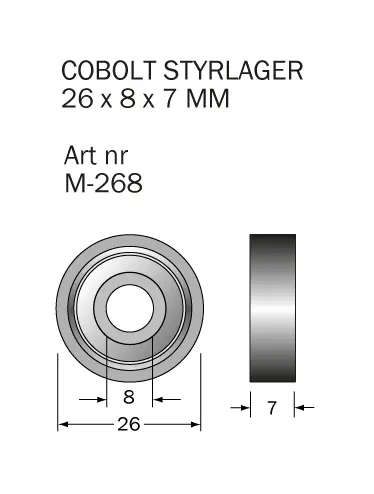 M-268 Kullager 26 x 8 x 7 mm Cobolt®