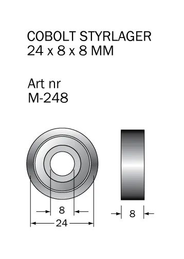M-248 Kullager 24 x 8 x 8 mm Cobolt®