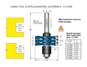 Falsfräs L=17.5 D=41 TL=80 S=8 Cobolt®