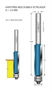 Kantfräs m dubbla lager M-135 Cobolt®