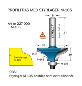 Kantprofilfräs R=9.5 L=16 F=12.5 Cobolt®