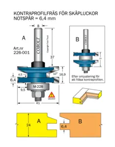 Kontraprofilfräs 10° D=41 Not=6.4 S=8 Cobolt®