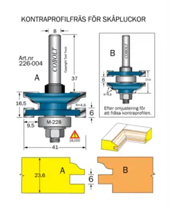Kontraprofilfräs R=4.8 D=41 Not=6 S=8 Cobolt®
