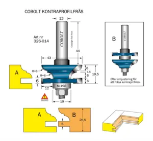 Kontraprofilfräs R=6 D=43 Not=6 S=12 Cobolt®