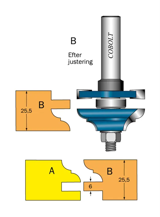Kontraprofilfräs R=6 D=43 Not=6 S=12 Cobolt®