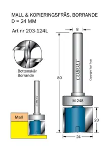 Mallfräs D=24 L=20 TL=80 S=8 Cobolt®