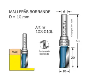 Mallfräs D=10 L=20 TL=53 S=6 Cobolt®