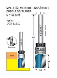 Mallfräs D=16 L=20 TL=80 S=8 Cobolt®