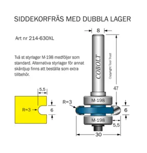 Siddekorfräs R=3 m dubbla lager Cobolt®