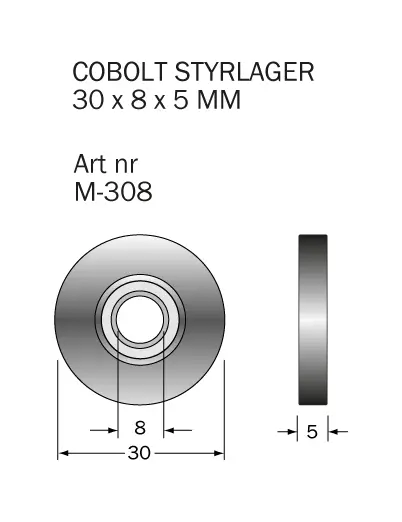 M-308 Kullager 30 x 8 x 5