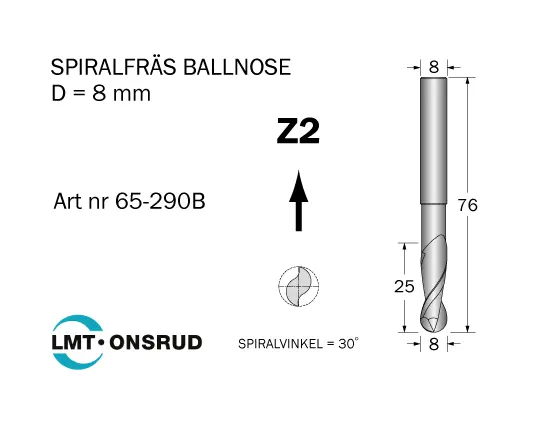 Ball nose fräsverktyg - Positiv