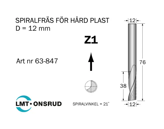 Spiralfräsar för Hårdplast - Positiv