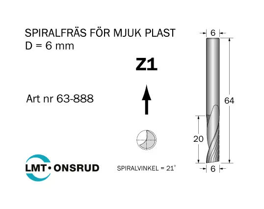 Spiralfräsar för Mjukplast - Positiv