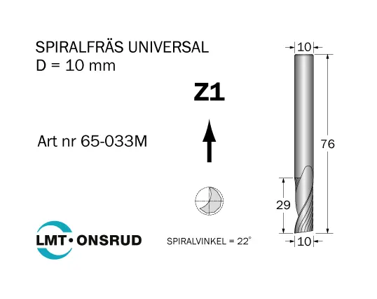 Spiralfräsar Universal - Positiv