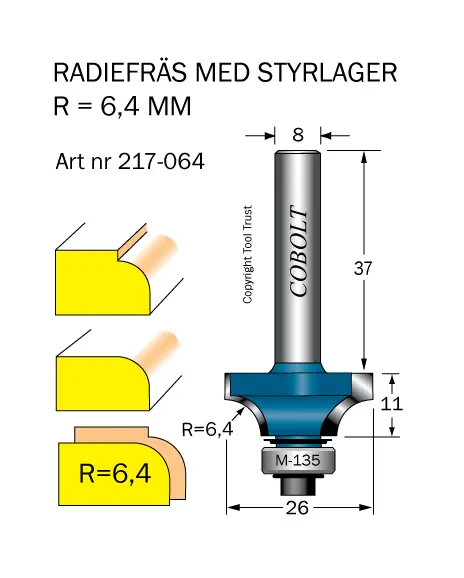 Cobolt Avrundnings / Radiefräsar med styrlager