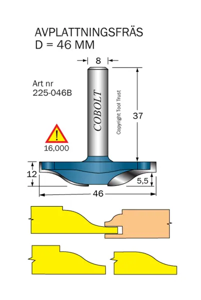 Frisfräs / Avplattningsfr D46 Cobolt®