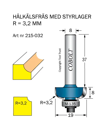 Hålkälsfräsar med styrlager