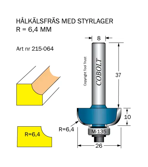 Hålkälsfräsar med styrlager