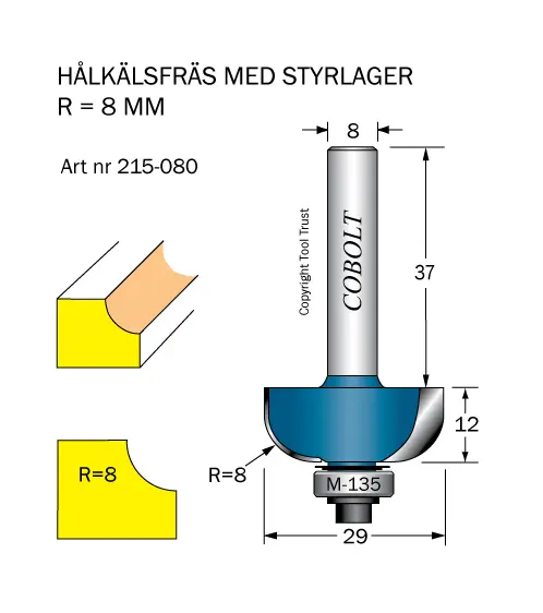 Hålkälsfräsar med styrlager