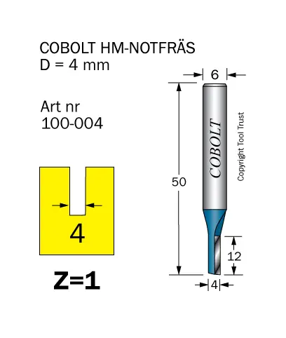 Borrande notfräsar 6mm skaft