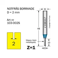 Borrande notfräsar 6mm skaft