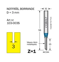 Borrande notfräsar 6mm skaft
