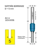Borrande notfräsar 6mm skaft