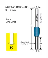 Borrande notfräsar 6mm skaft