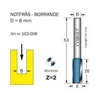 Borrande notfräsar 6mm skaft