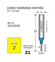 Borrande notfräsar 8mm skaft