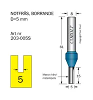 Borrande notfräsar 8mm skaft
