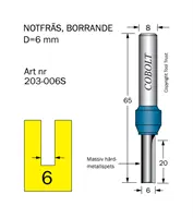 Borrande notfräsar 8mm skaft