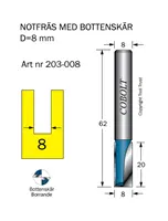Borrande notfräsar 8mm skaft