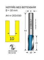 Borrande notfräsar 8mm skaft