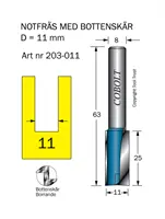 Borrande notfräsar 8mm skaft