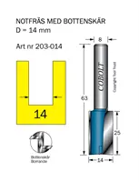 Borrande notfräsar 8mm skaft