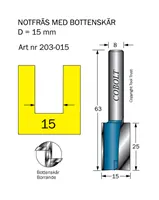 Borrande notfräsar 8mm skaft